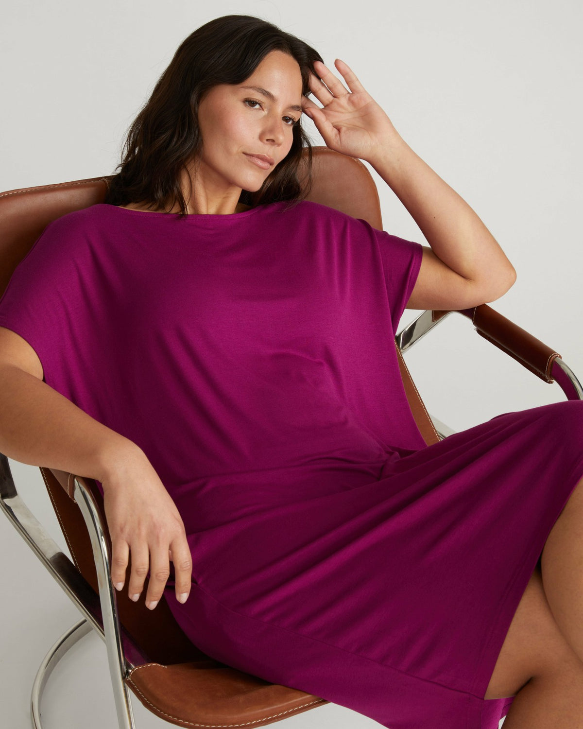 Helen Liquid Jersey Shift Dress - Rothko Purple | Universal Standard