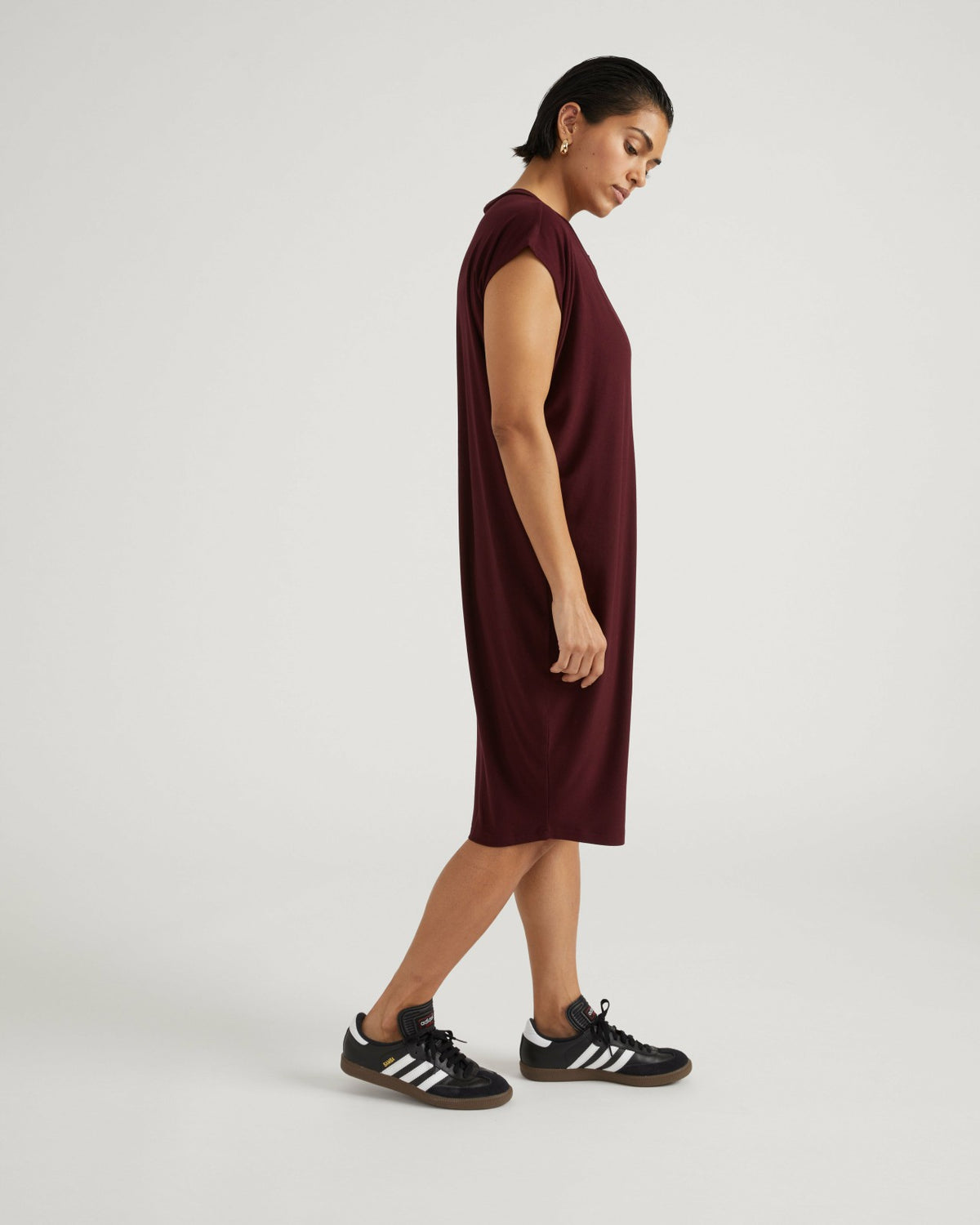 Carrea Relaxed Liquid Jersey Dress - Black Cherry | Universal Standard