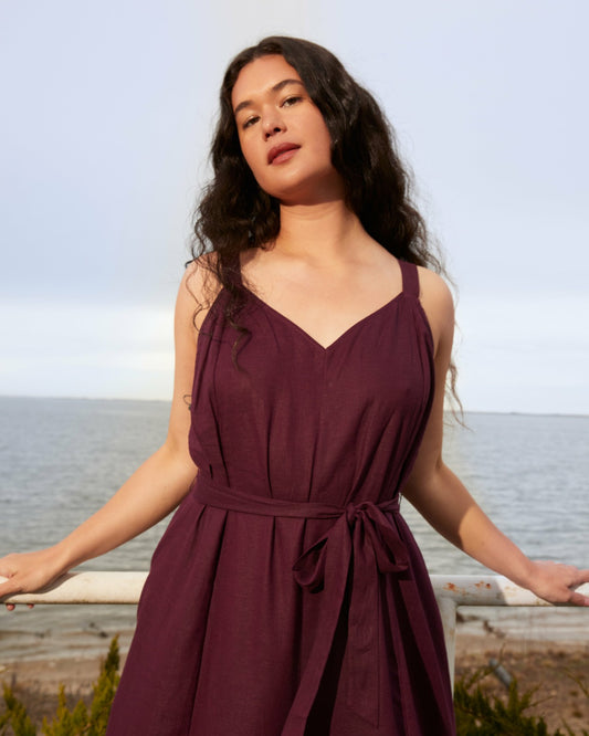 Promenade Linen Blend Jumpsuit - Acai | Universal Standard