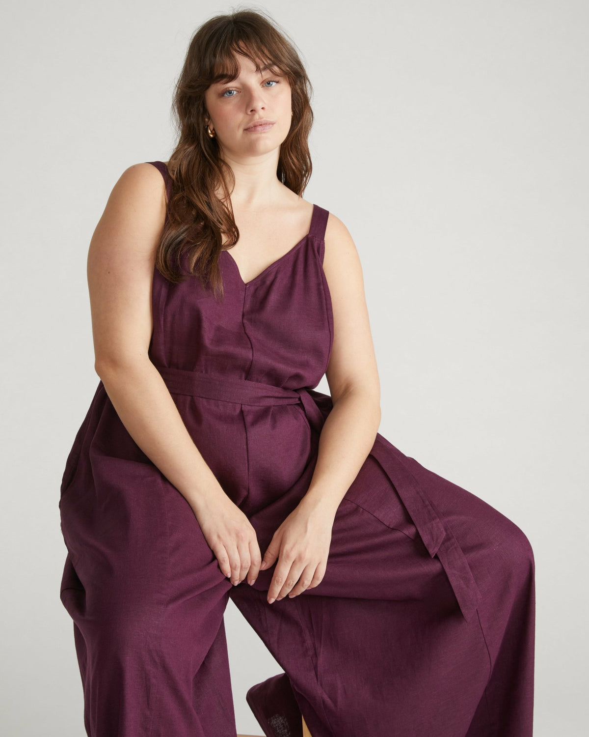 Promenade Linen Blend Jumpsuit - Acai | Universal Standard