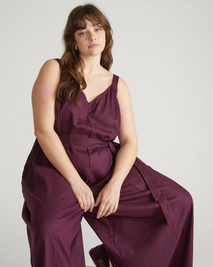 Promenade Linen Blend Jumpsuit - Acai | Universal Standard