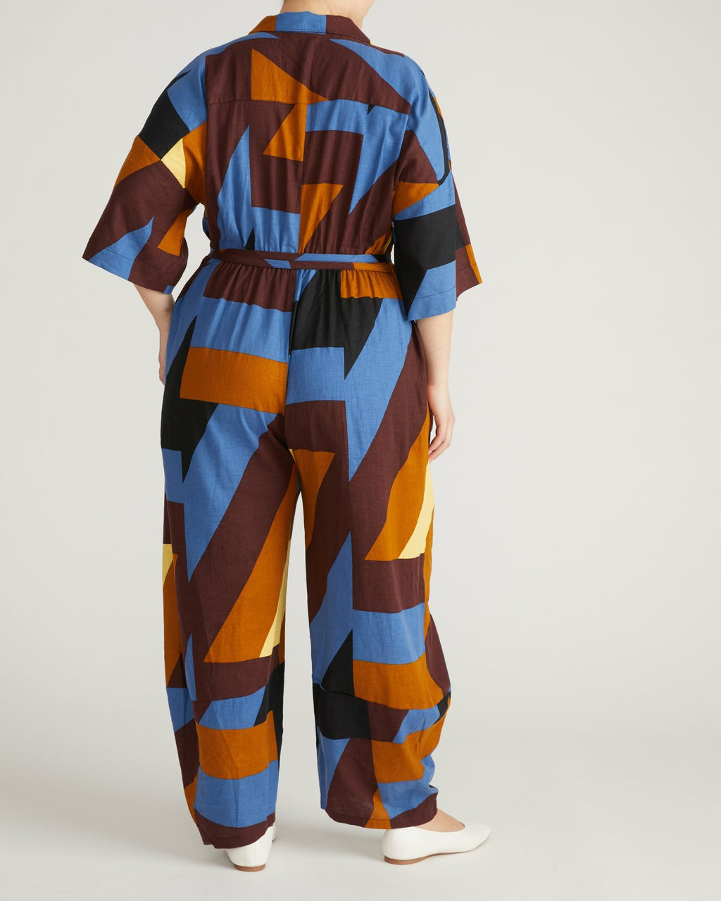 Maggie Barrel Leg Linen Blend Jumpsuit - Beach Ombra Print | Universal Standard