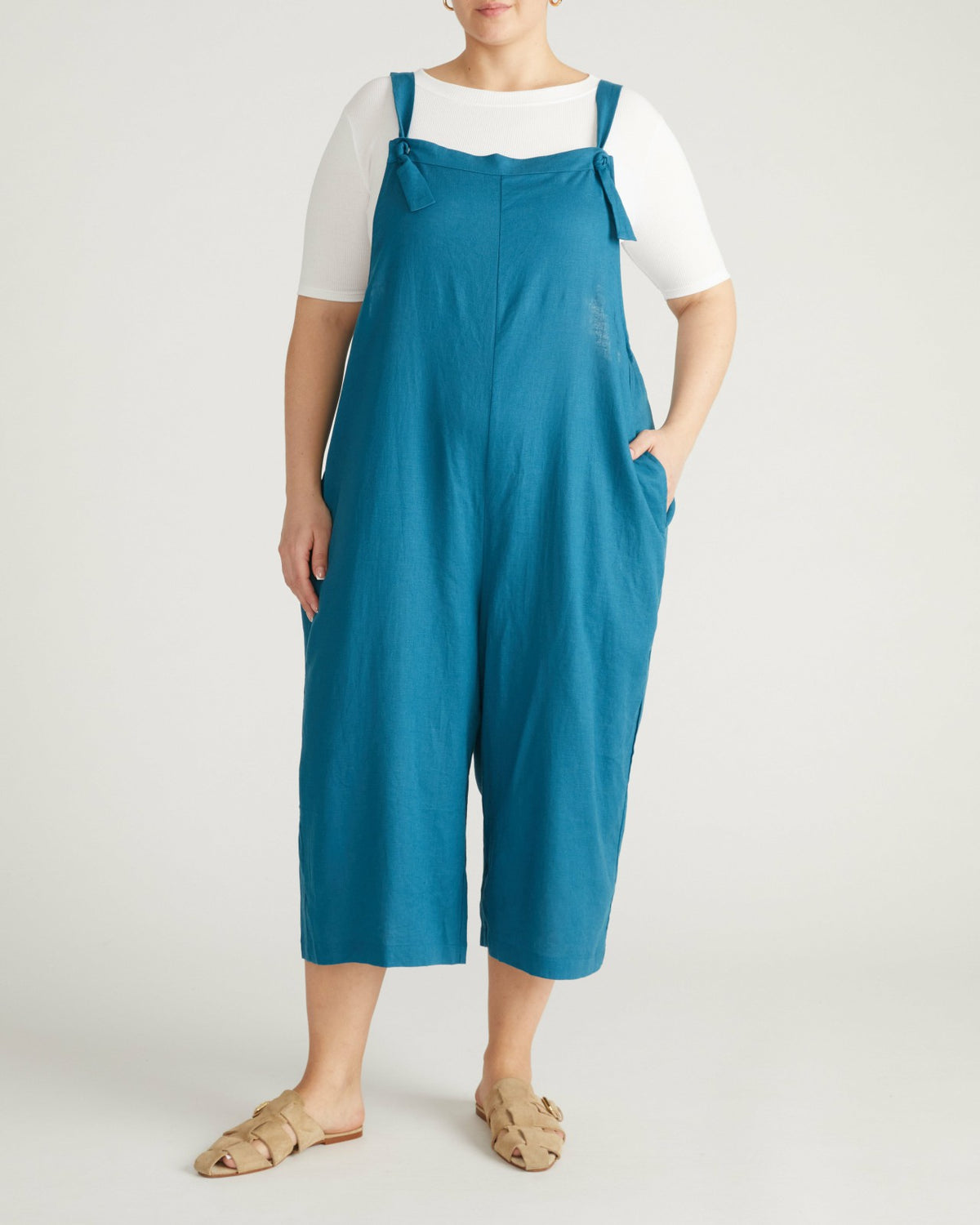 Kora Linen Blend Overalls - Ink Blue | Universal Standard