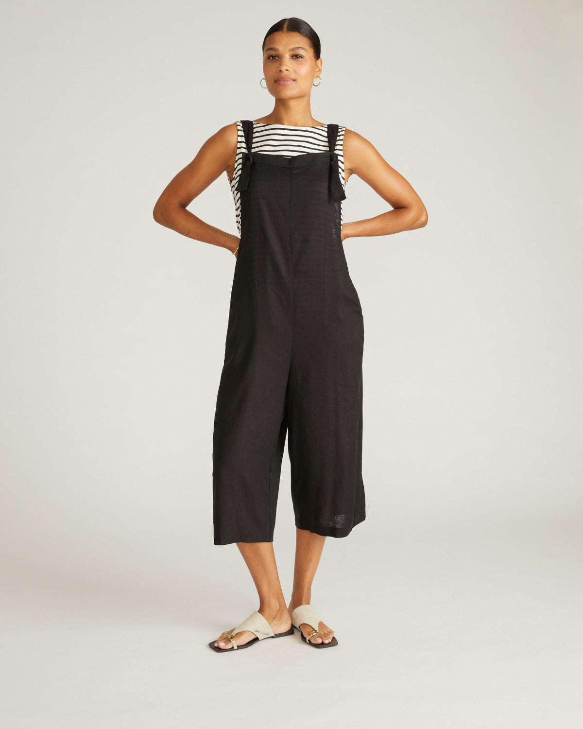 Kora Linen Blend Overalls - Black | Universal Standard