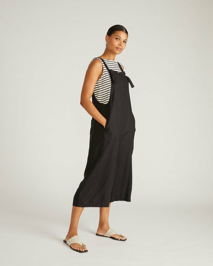 Kora Linen Blend Overalls - Black | Universal Standard
