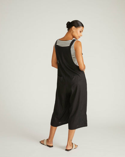 Kora Linen Blend Overalls - Black | Universal Standard