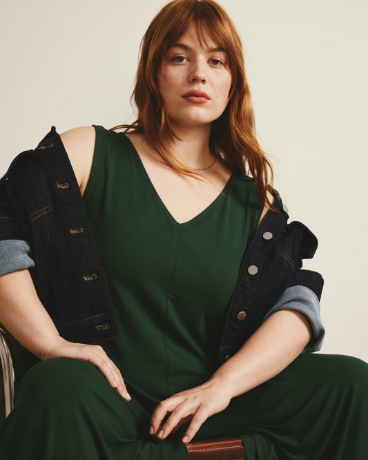 Sunny Divine Jersey Jumpsuit - Conifer | Universal Standard