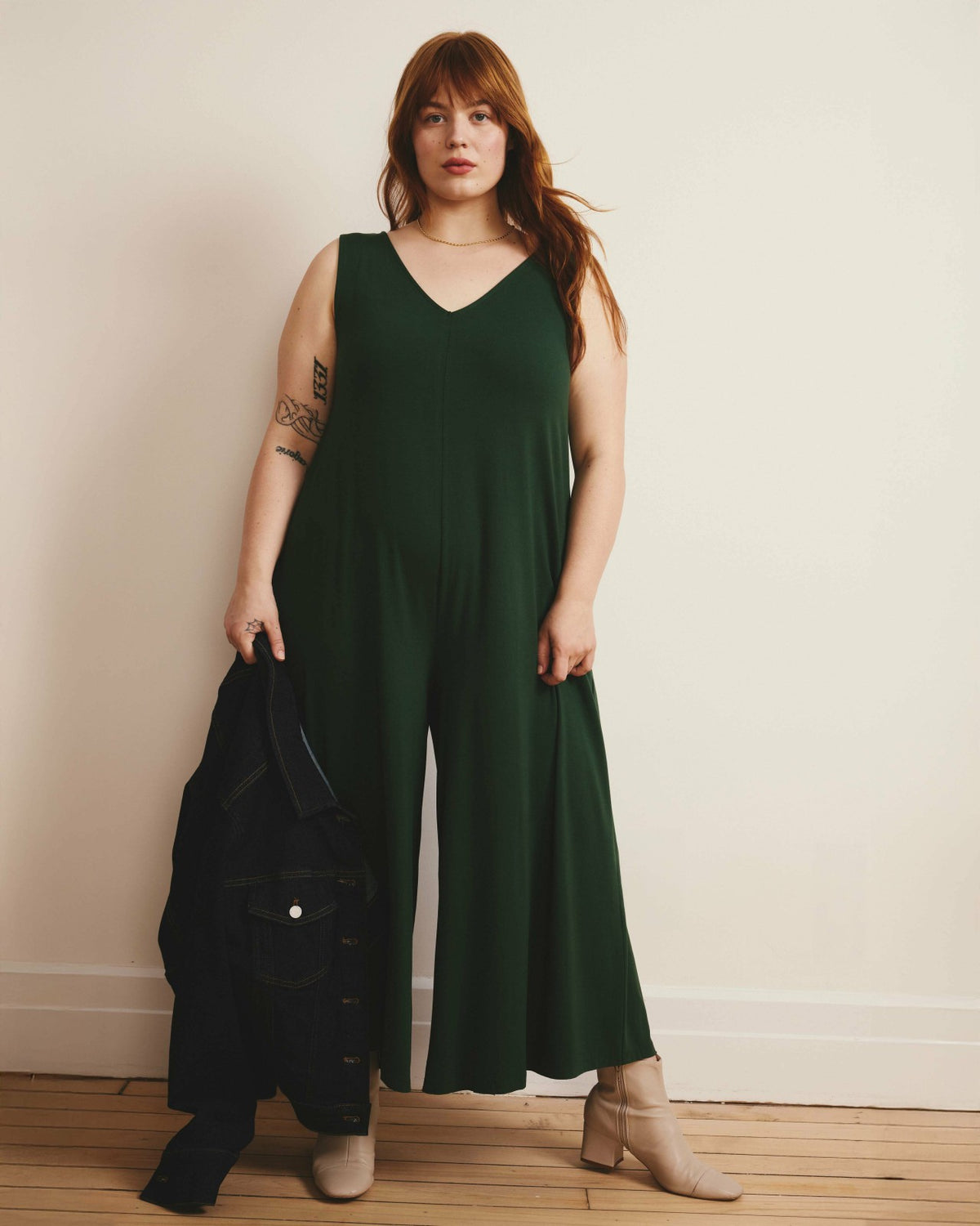 Sunny Divine Jersey Jumpsuit - Conifer | Universal Standard