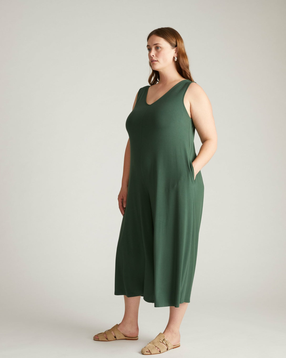 Sunny Divine Jersey Jumpsuit - Conifer | Universal Standard