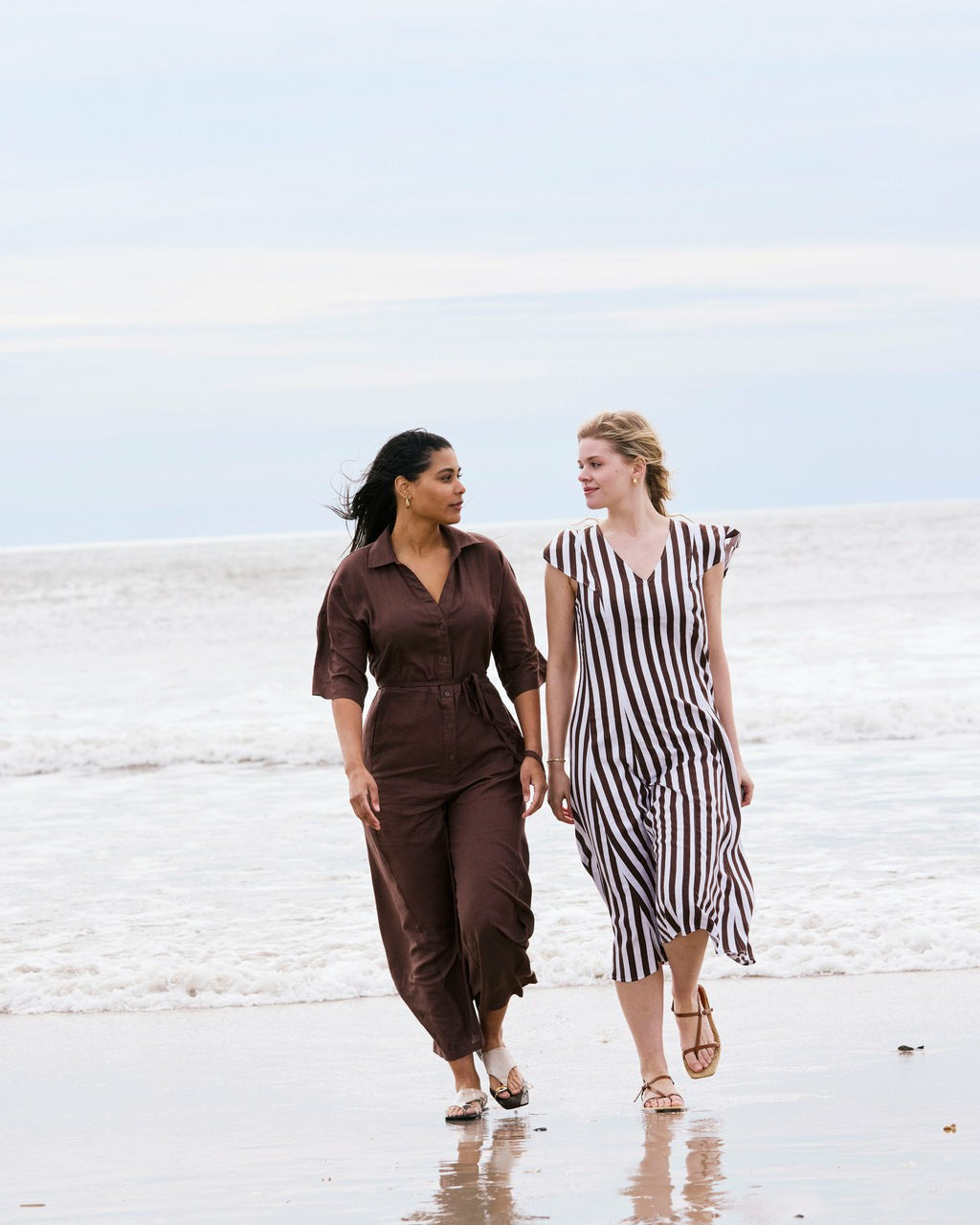 Maggie Barrel Leg Linen Blend Jumpsuit - Peppercorn | Universal Standard