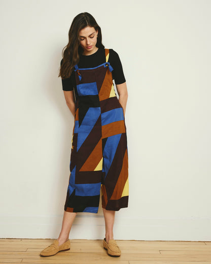Kora Linen Blend Overalls - Beach Ombra Print | Universal Standard