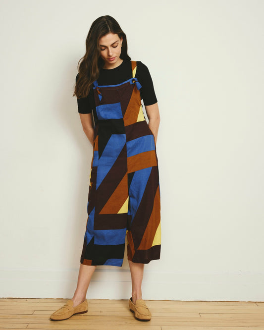 Kora Linen Blend Overalls - Beach Ombra Print | Universal Standard