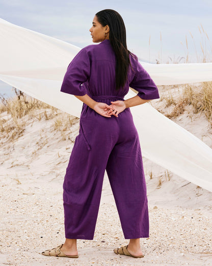 Maggie Barrel Leg Linen Blend Jumpsuit - Dreamy Purple | Universal Standard