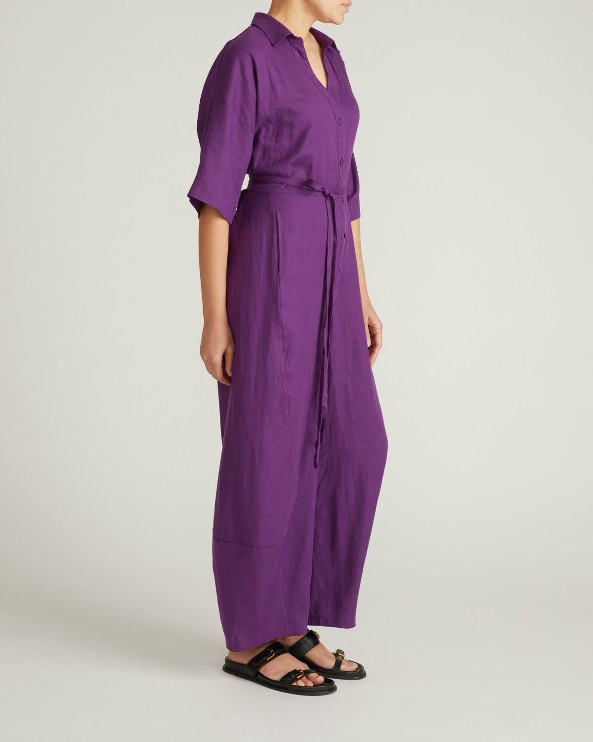 Maggie Barrel Leg Linen Blend Jumpsuit - Dreamy Purple | Universal Standard