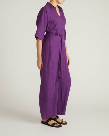 Maggie Barrel Leg Linen Blend Jumpsuit - Dreamy Purple | Universal Standard