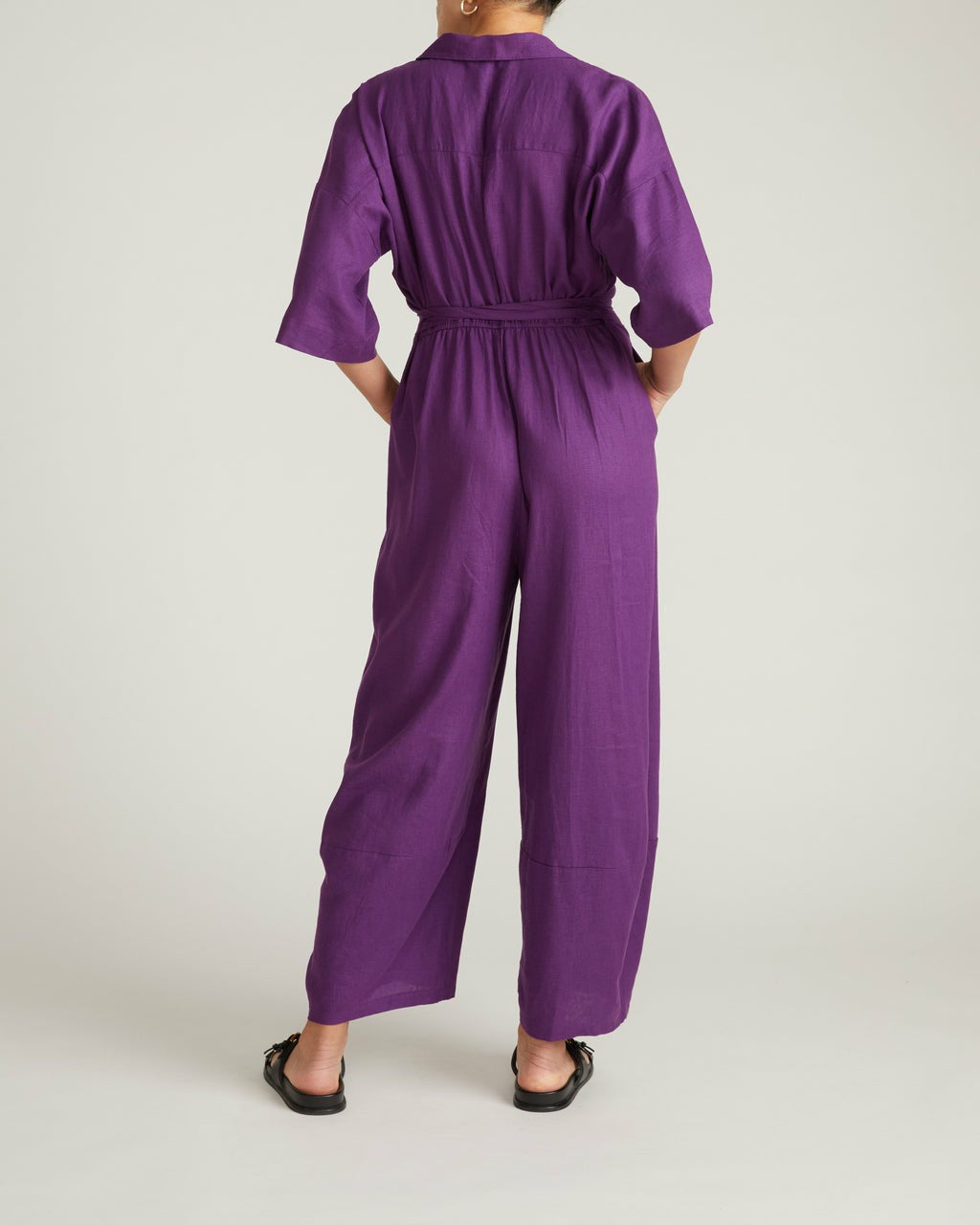 Maggie Barrel Leg Linen Blend Jumpsuit - Dreamy Purple | Universal Standard