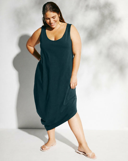 Iconic Geneva Tank Dress - Deep Sea | Universal Standard