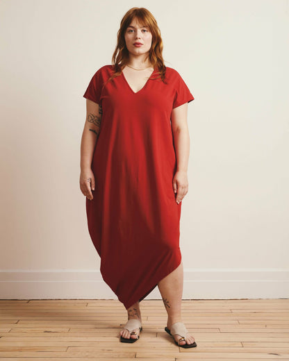 Iconic Geneva V-Neck Dress - Ruby Red | Universal Standard