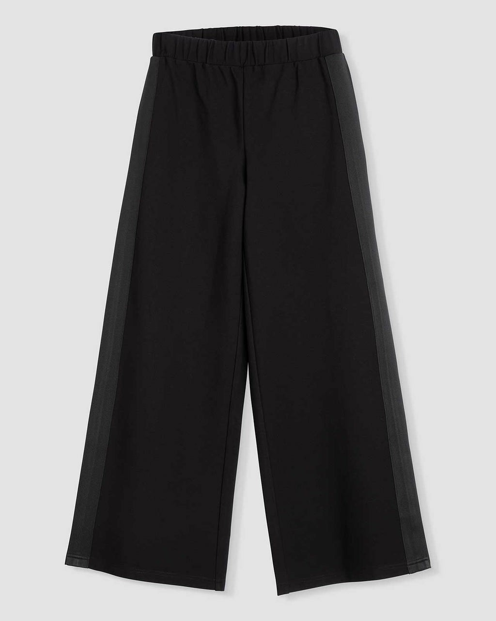 Stephanie Wide Leg Stripe Ponte Pants 30 Inch - Black with Black Strip | Universal Standard