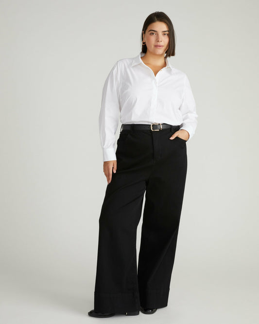 Elbe Stretch Poplin Shirt Classic Fit - White | Universal Standard