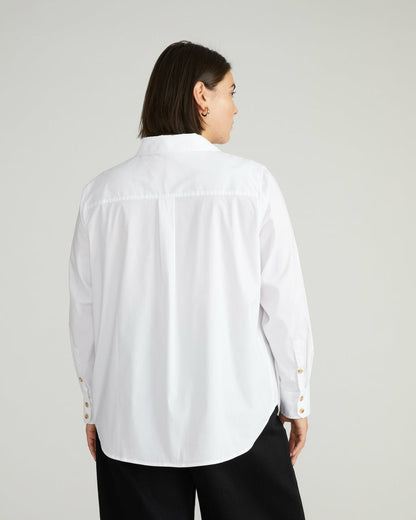 Elbe Stretch Poplin Shirt Classic Fit - White | Universal Standard
