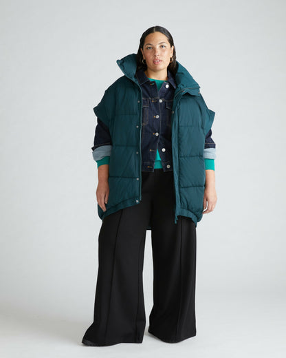 Pam Pintuck Wide Leg Ponte Pants - Black | Universal Standard