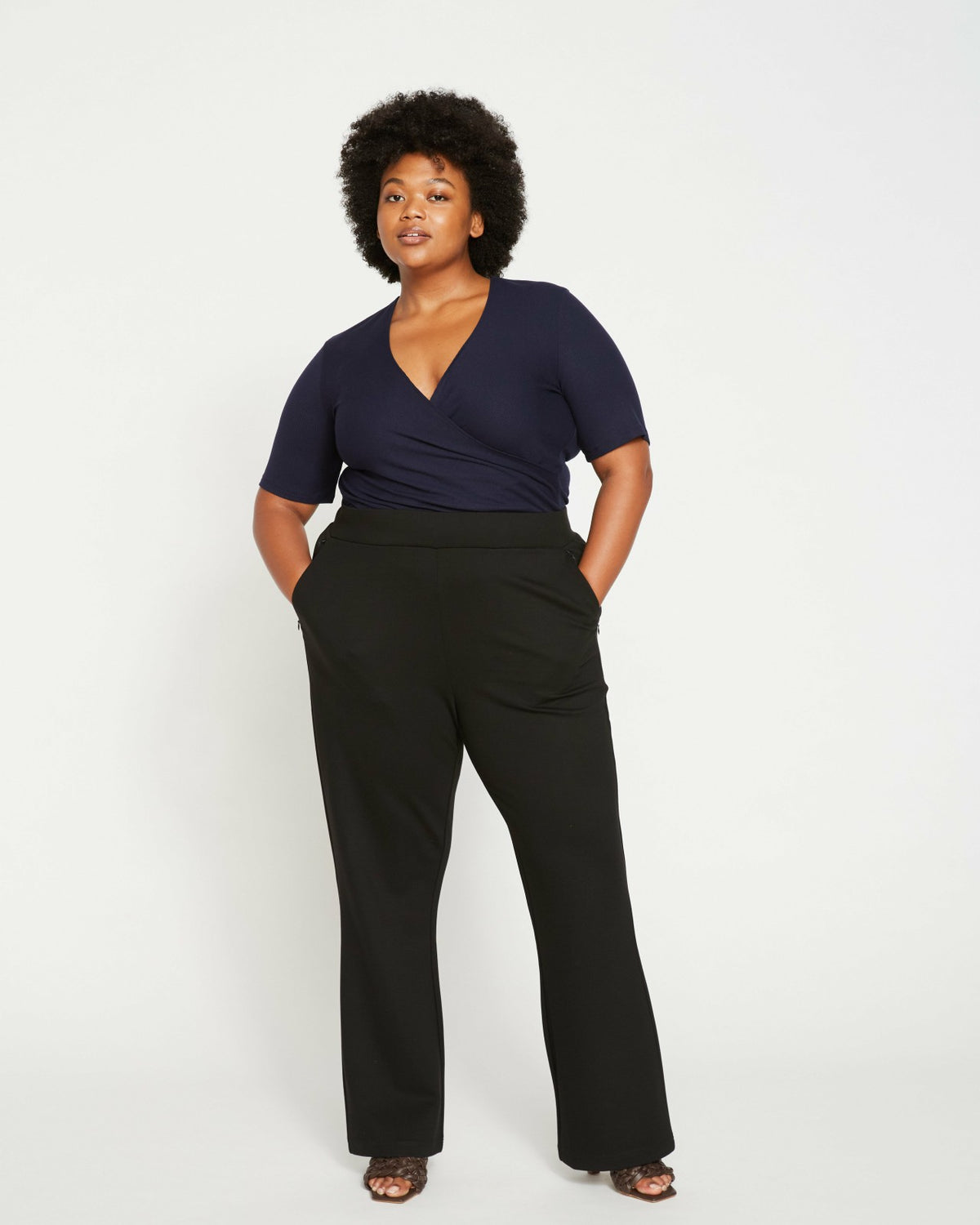 Pull On Bootcut Ponte Pants - Black | Universal Standard