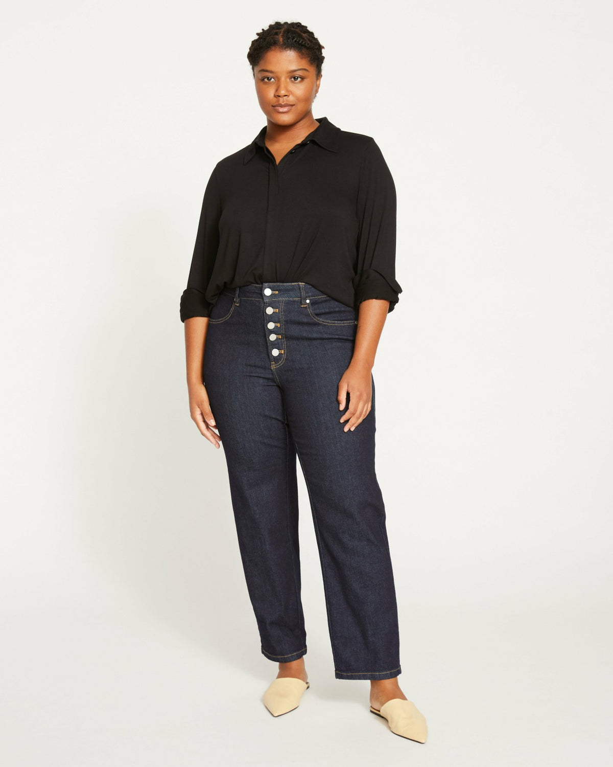 Elbe Liquid Jersey Shirt Classic Fit - Black | Universal Standard