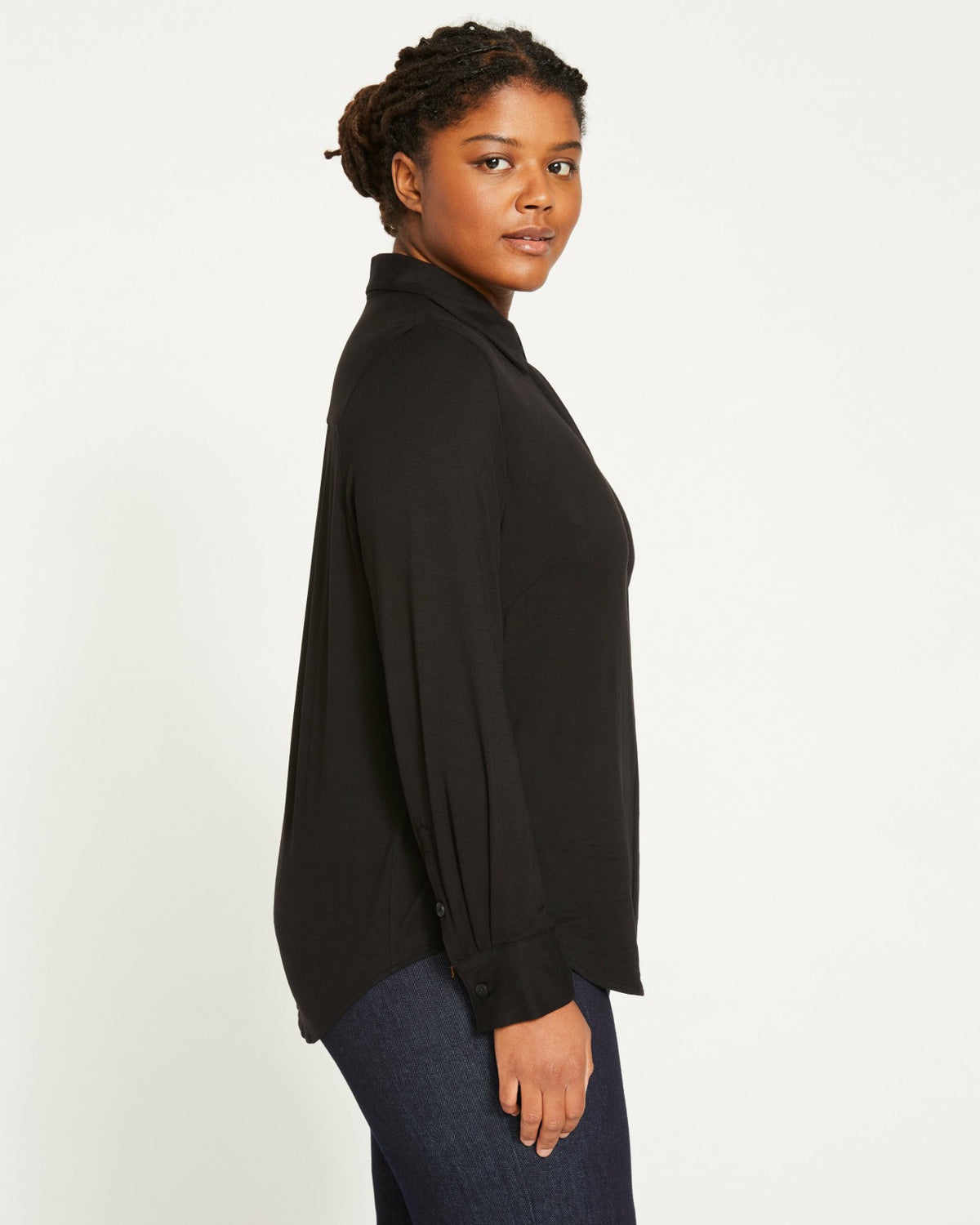 Elbe Liquid Jersey Shirt Classic Fit - Black | Universal Standard