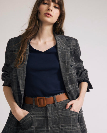 4 Pocket Ponte Blazer - British Plaid | Universal Standard
