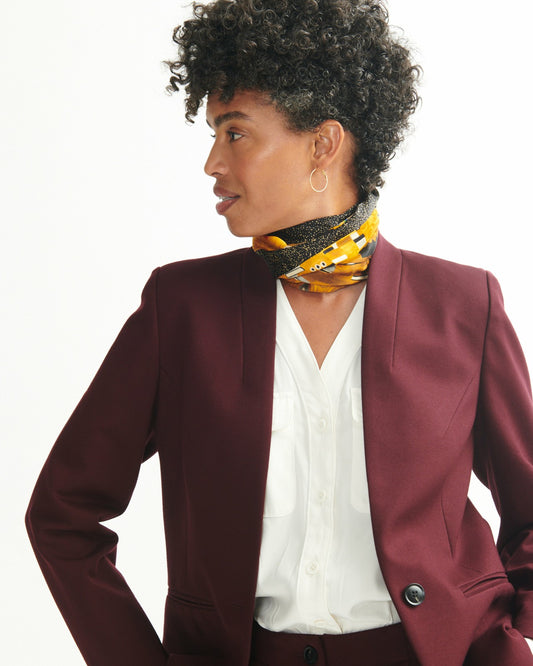 Lennox Collarless Ponte Blazer - Black Cherry | Universal Standard