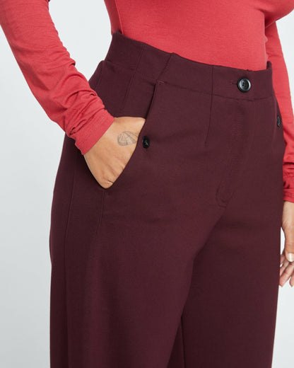 Audrey Tailored Ponte Pants - Black Cherry | Universal Standard
