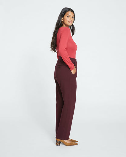 Audrey Tailored Ponte Pants - Black Cherry | Universal Standard