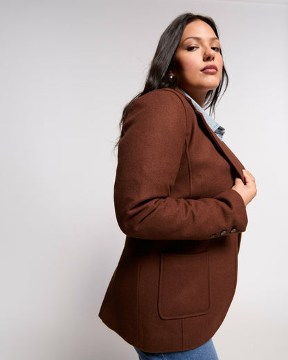 Kidjo Tailored Wool Jacket - Grizzly | Universal Standard