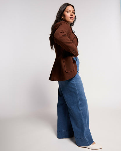 Kidjo Tailored Wool Jacket - Grizzly | Universal Standard