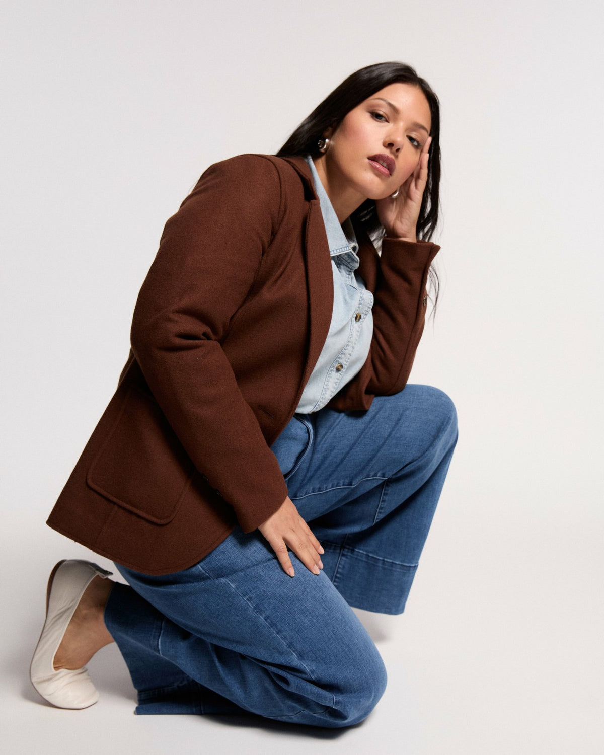Kidjo Tailored Wool Jacket - Grizzly | Universal Standard
