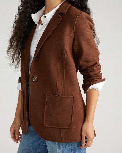 Kidjo Tailored Wool Jacket - Grizzly | Universal Standard
