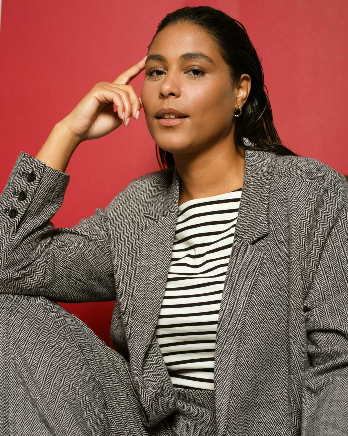 Beas Ponte Blazer - Herringbone Tweed | Universal Standard