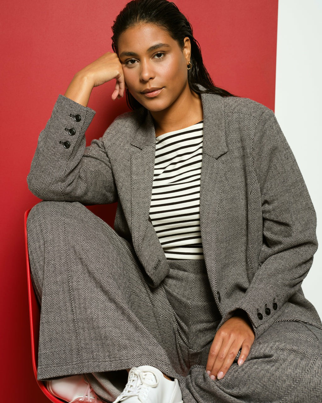 Beas Ponte Blazer - Herringbone Tweed | Universal Standard