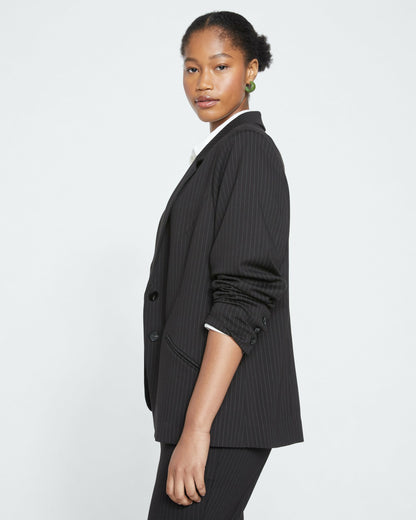 Beas Ponte Blazer - Slate Pinstripe | Universal Standard