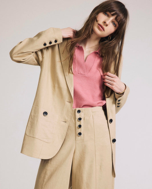Coastal Linen Blend Blazer - Danish Coffee | Universal Standard