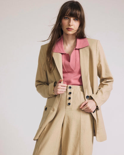 Coastal Linen Blend Blazer - Danish Coffee | Universal Standard