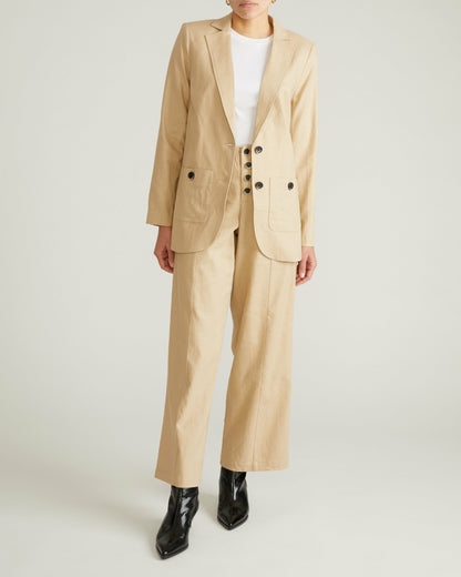 Coastal Linen Blend Blazer - Danish Coffee | Universal Standard