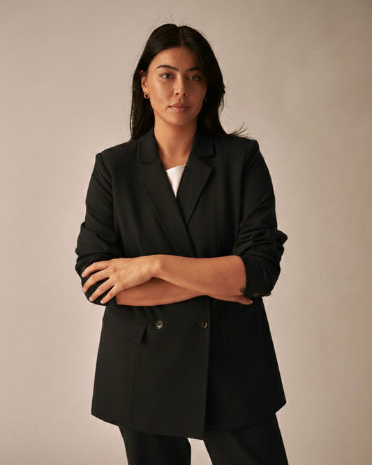 All Day Warren Double Breasted Blazer - Black | Universal Standard