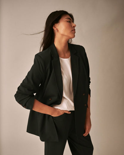 All Day Warren Double Breasted Blazer - Black | Universal Standard