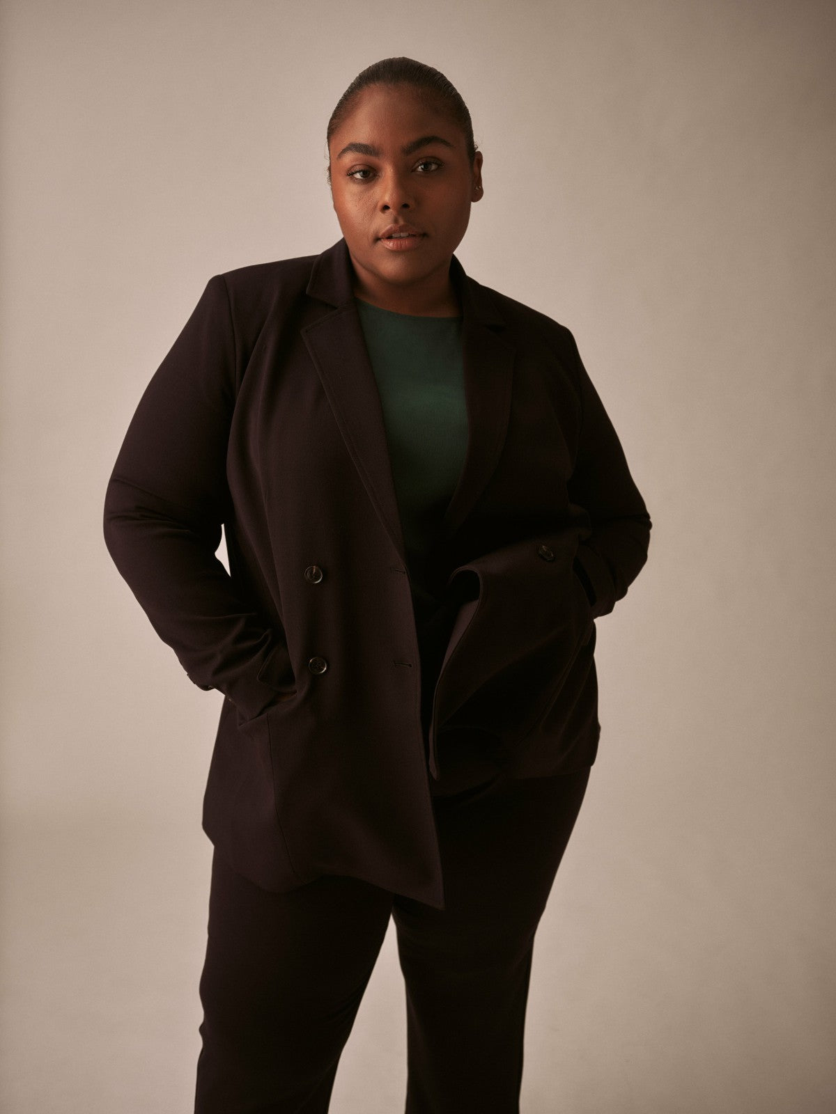 All Day Warren Double Breasted Blazer - Black | Universal Standard