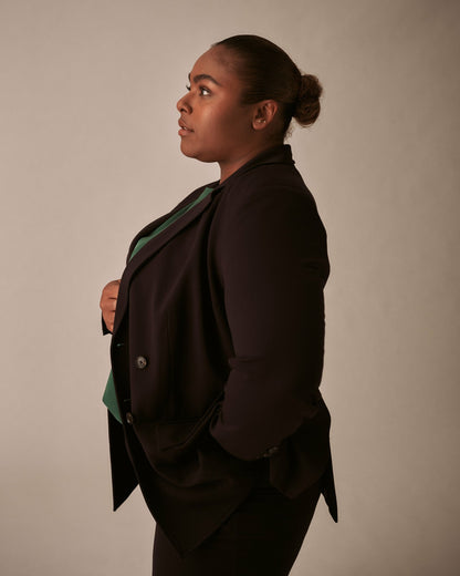 All Day Warren Double Breasted Blazer - Black | Universal Standard