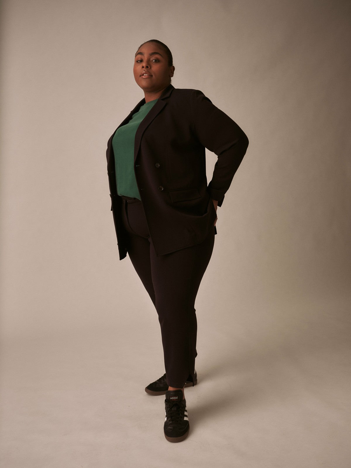 All Day Warren Double Breasted Blazer - Black | Universal Standard