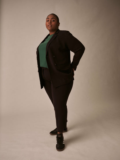 All Day Warren Double Breasted Blazer - Black | Universal Standard