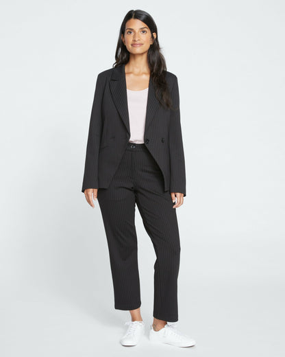 Bianca Double Breasted Ponte Blazer - Slate Pinstripe | Universal Standard